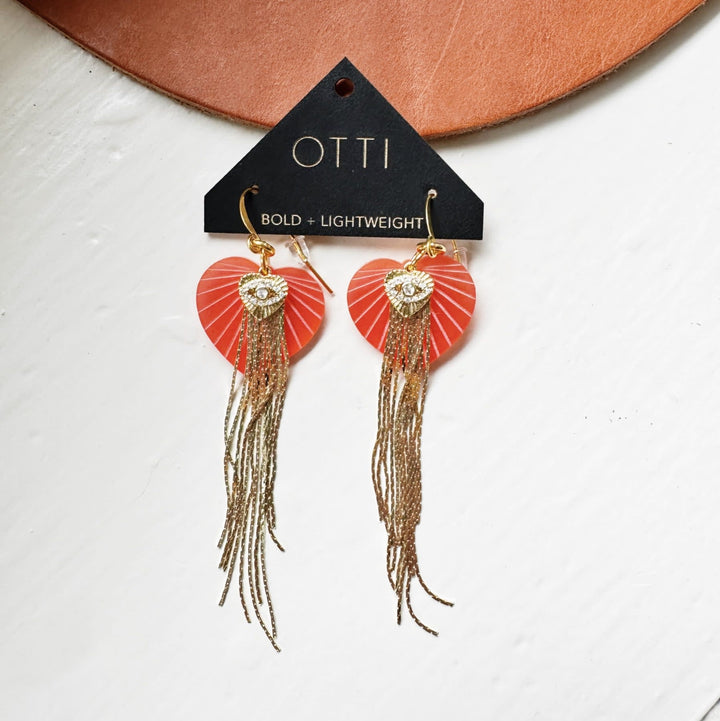 Sacred Heart Fringe Earrings
