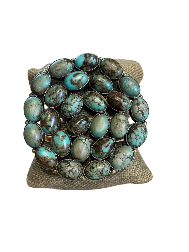 Turquoise Grid Cuff