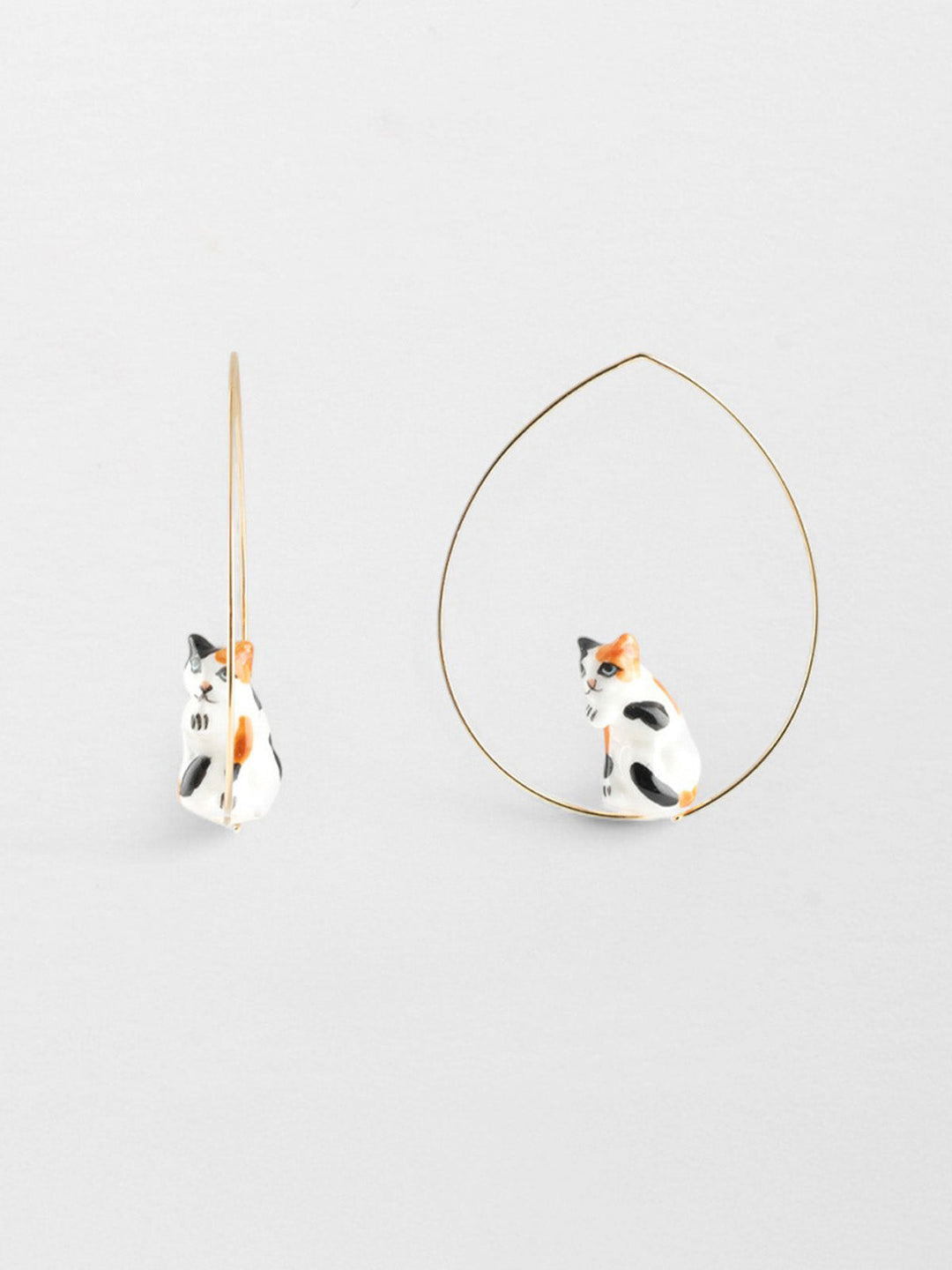 Sitting Cat Hoop Earrings