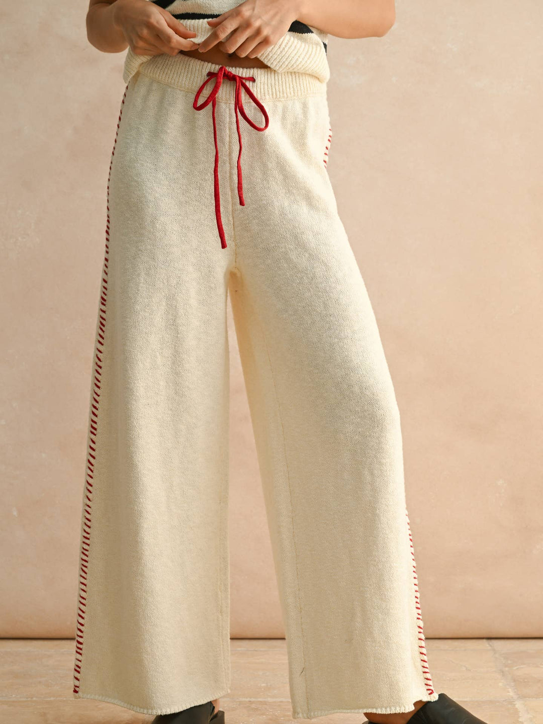 Stitch Detail Knitted Pants