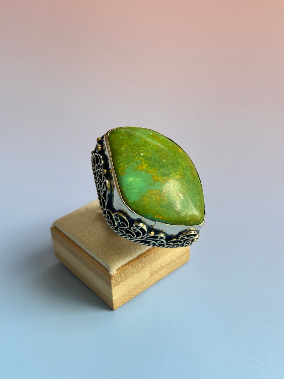 Green Turquoise Adj Ring