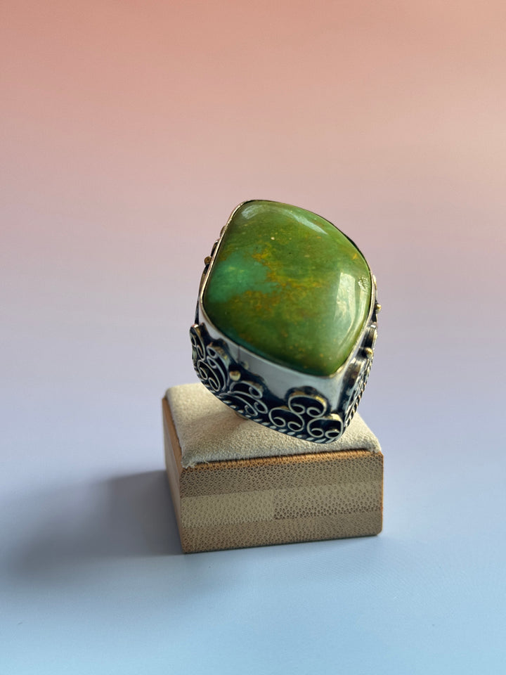 Green Turquoise Adj Ring
