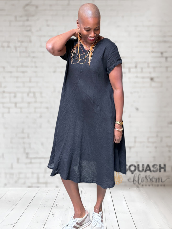 Fit Flare Linen Dress