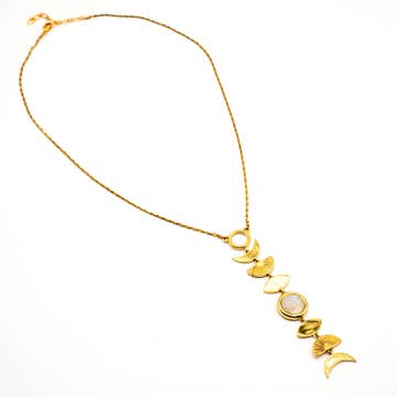 Brass Moonstone Phase Necklace