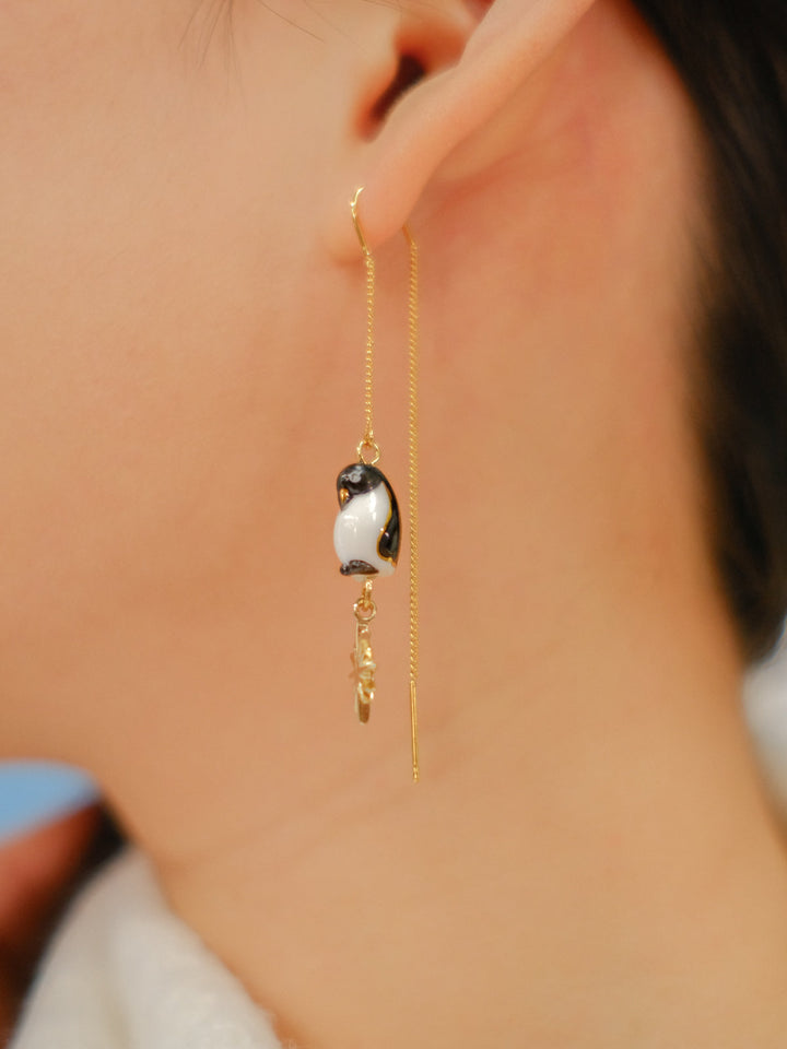 Penguin Long Pendant Earrings