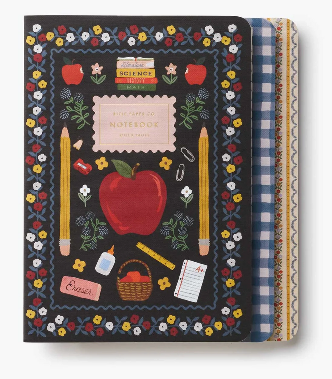 Set of 3 Schoolhouse Notebooks