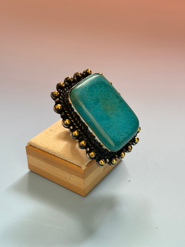Turquoise Rect Adj Ring