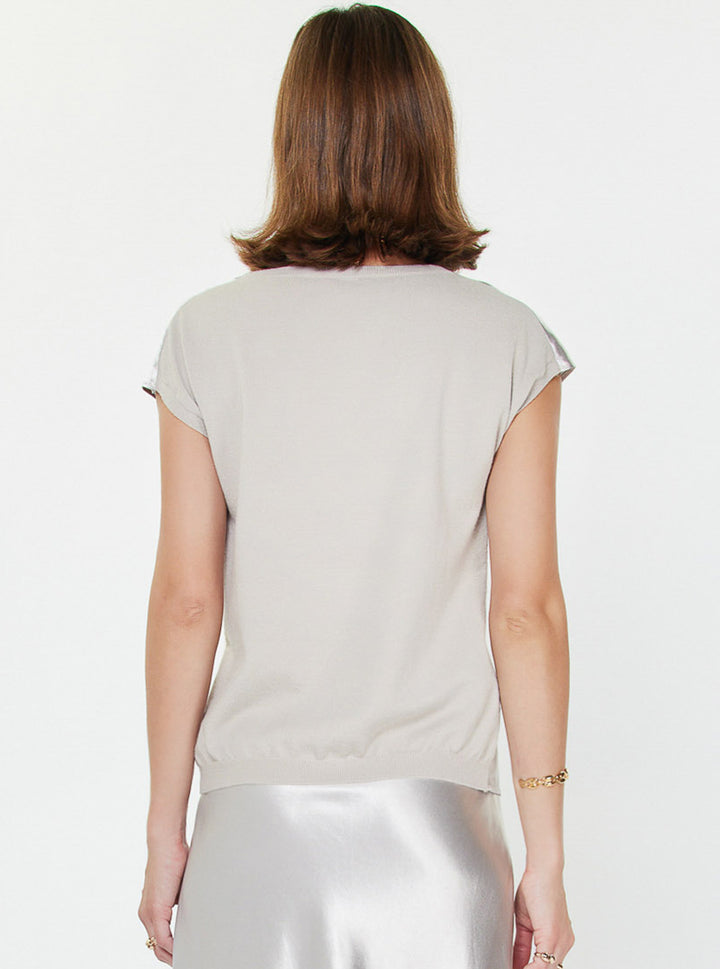 Metallic Cowl Short Sleeve