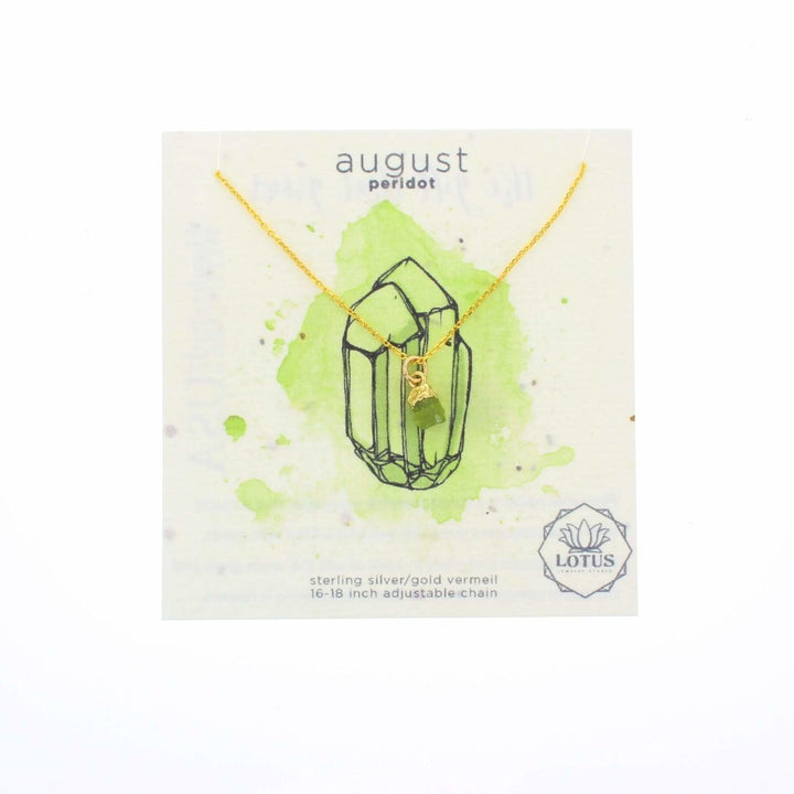 Lotus Birthstone Mineral Necklace