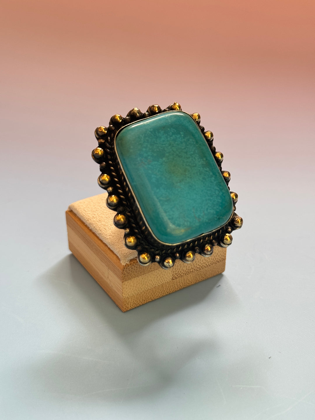Turquoise Rect Adj Ring