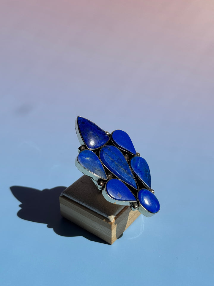 Lapis Lazuli Cluster Adju Ring