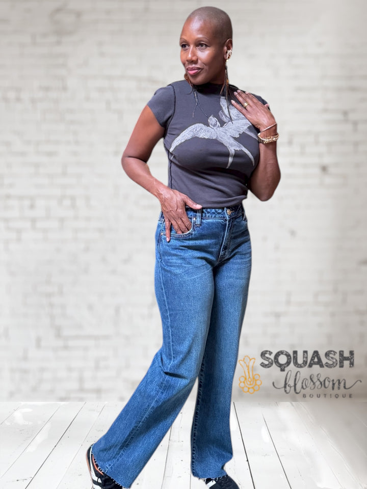 Sienna Hi Straight Raw Jeans