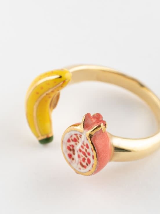 Banana Pomegranate Face to Face Ring