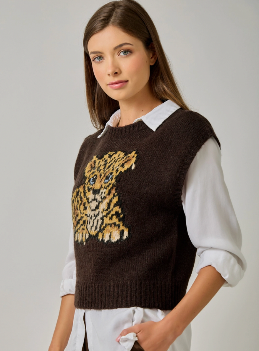 Baby Leopard Mohair Vest
