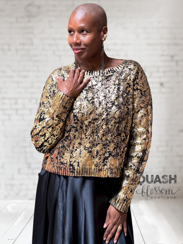 Mini Foil Cable Sweater O/S