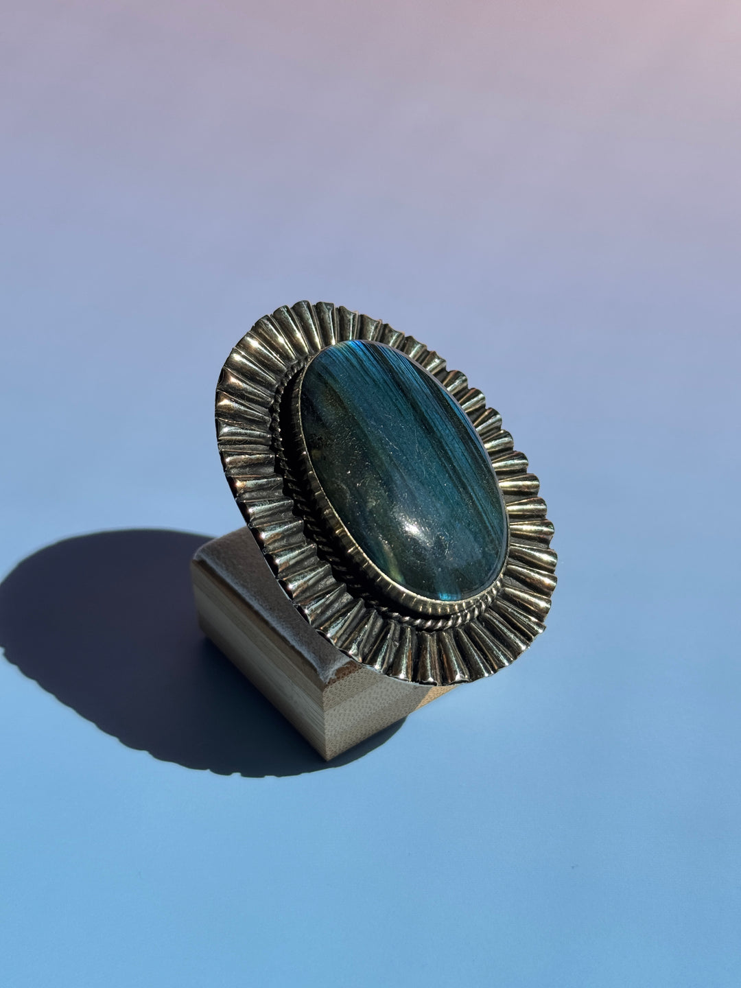 Labradorite Stripe Adjustable Ring