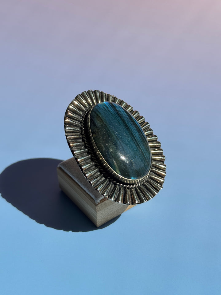 Labradorite Stripe Adjustable Ring