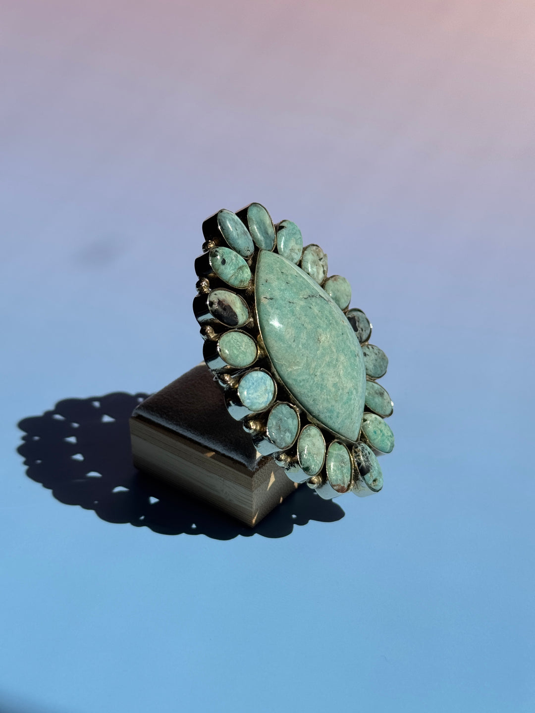 Turquoise Eye Marquis Adj Ring