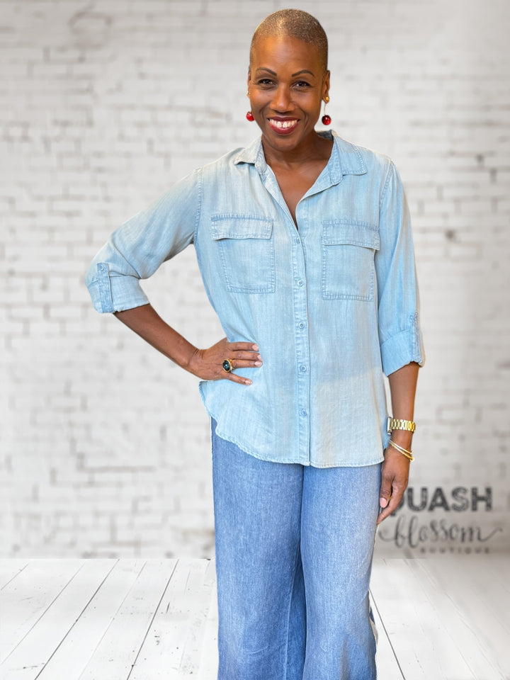 Talma Pocket Button Top