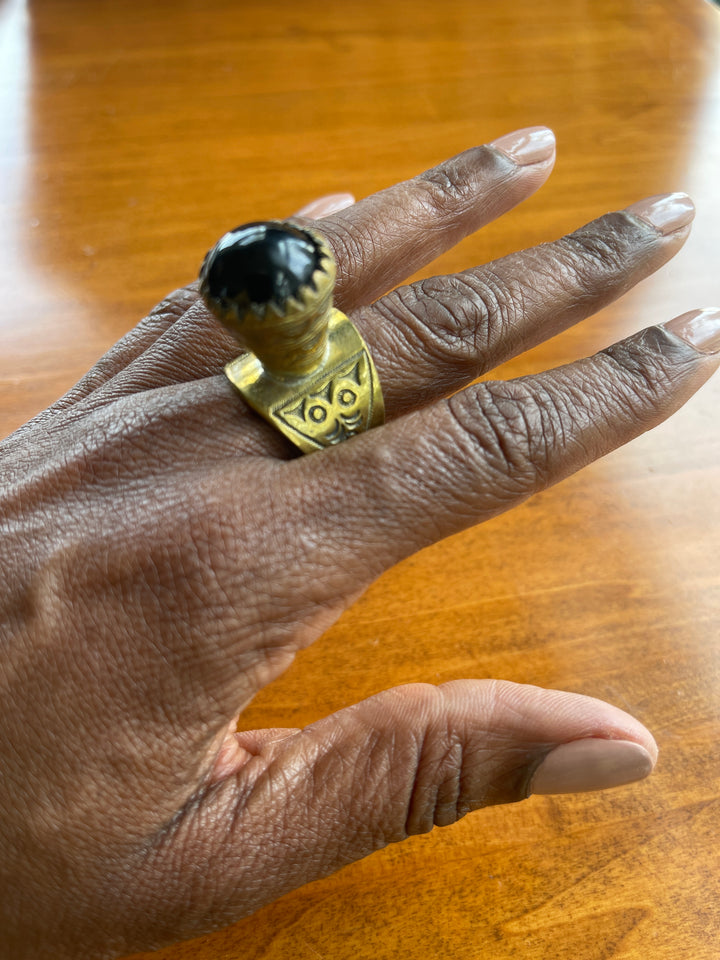 Moro Tuareg Black Sphere Ring