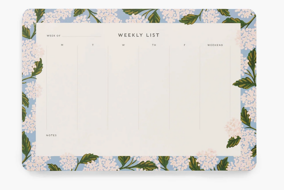 Hydrangea Weekly Desk Pad
