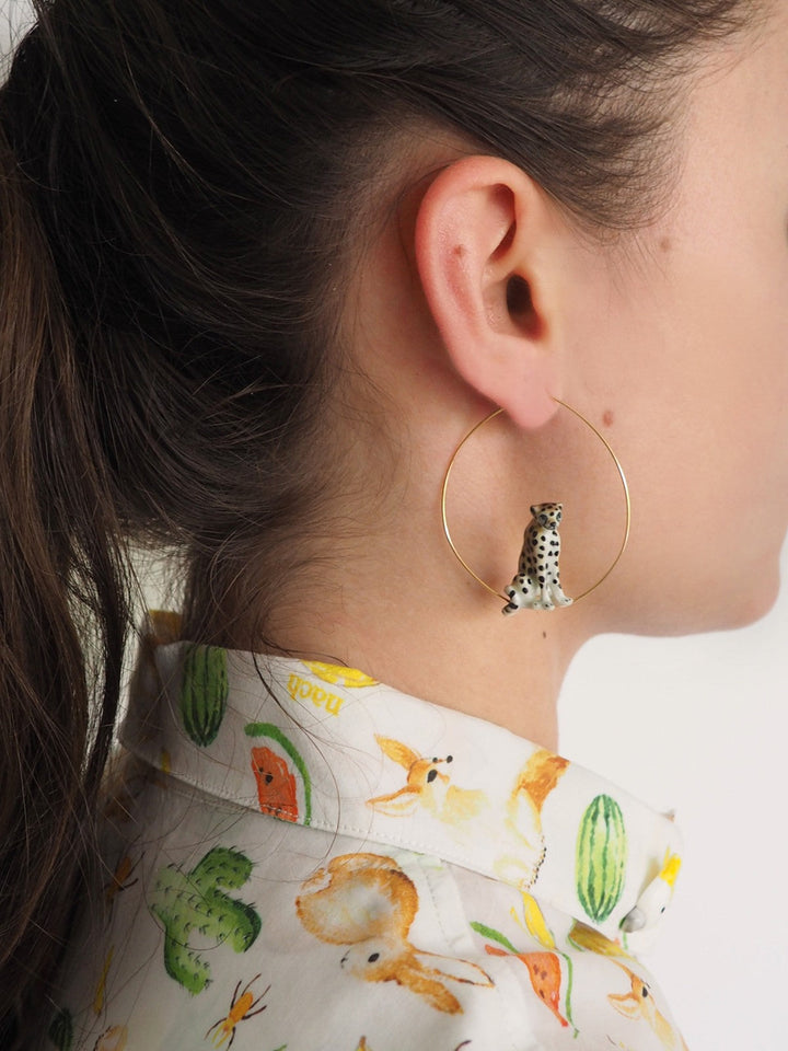 Sitting Cheetah Earrings