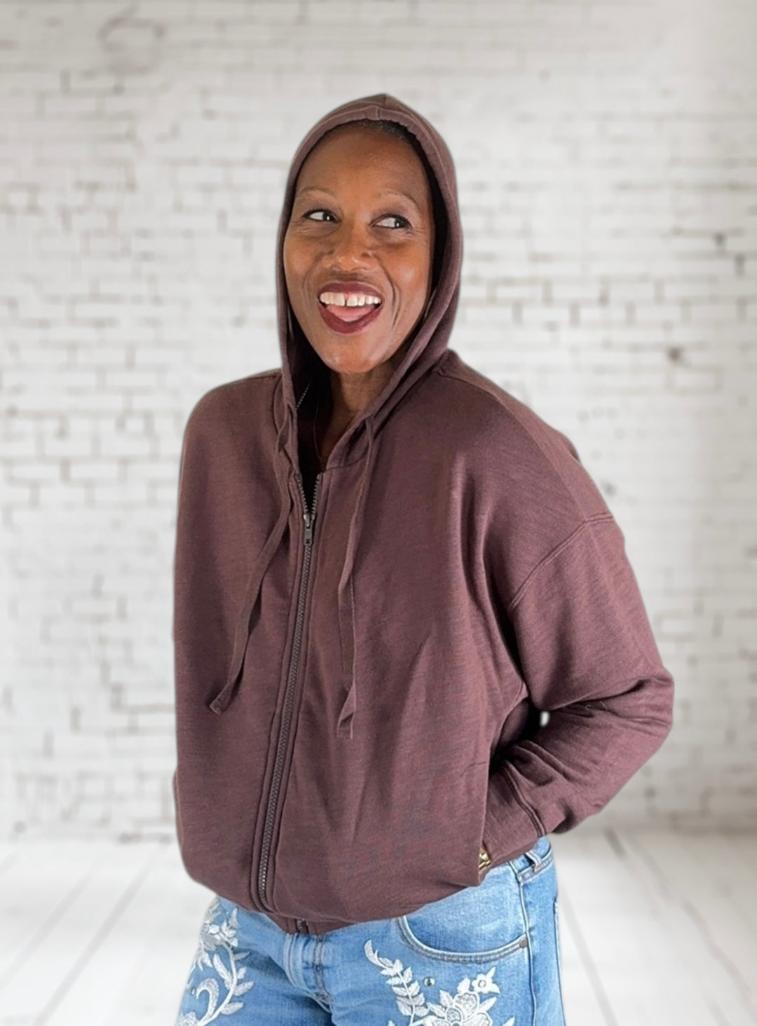 Slouch Zip Hoodie