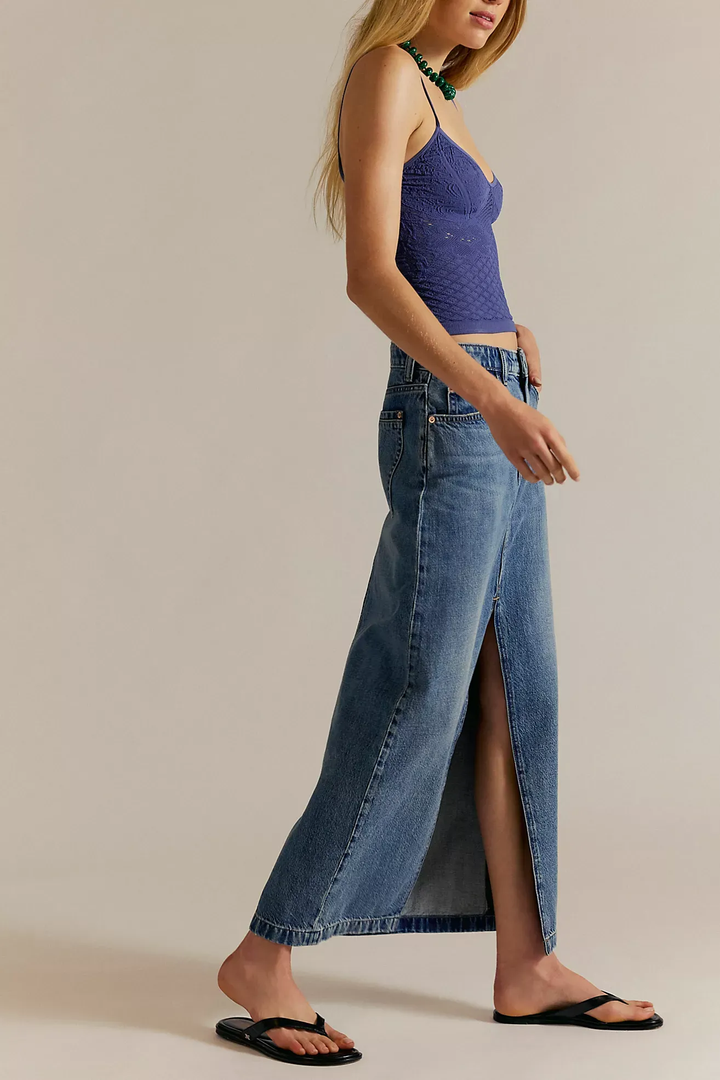 Nothing Better Denim Maxi Skirt