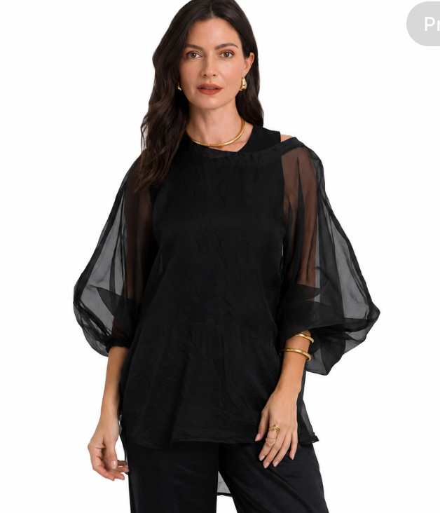 Organza Bell Sleeve Top
