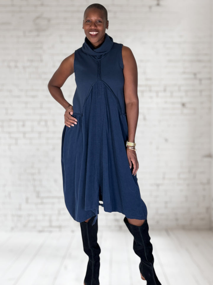 Cord Cowl Dress