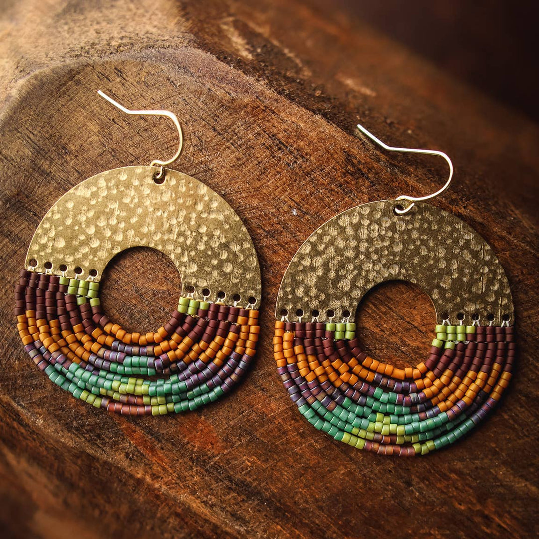 Organic Circular Fringe Earrings