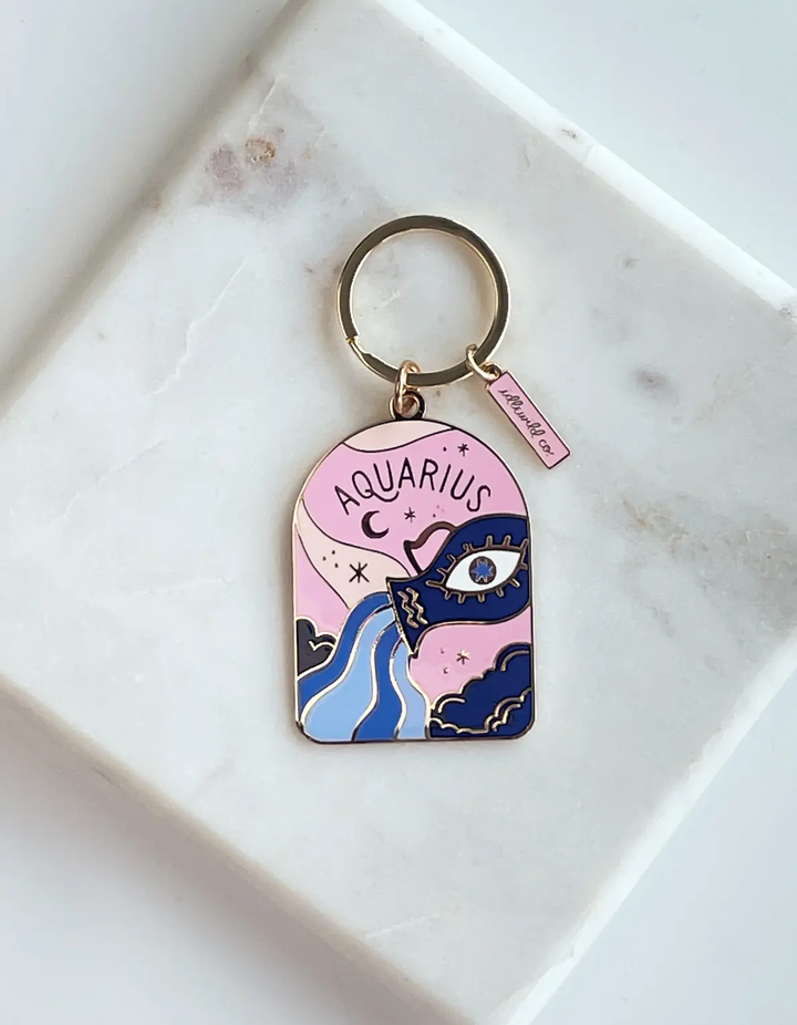 Zodiac Enamel Keychain