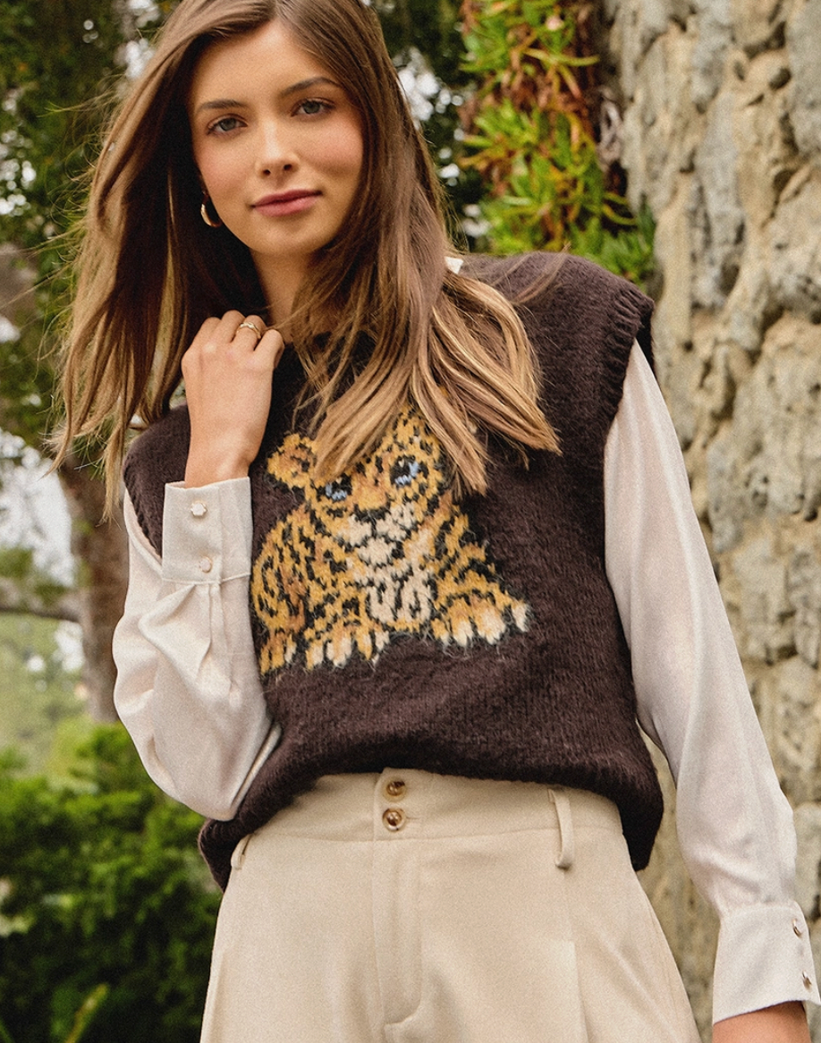Baby Leopard Mohair Vest