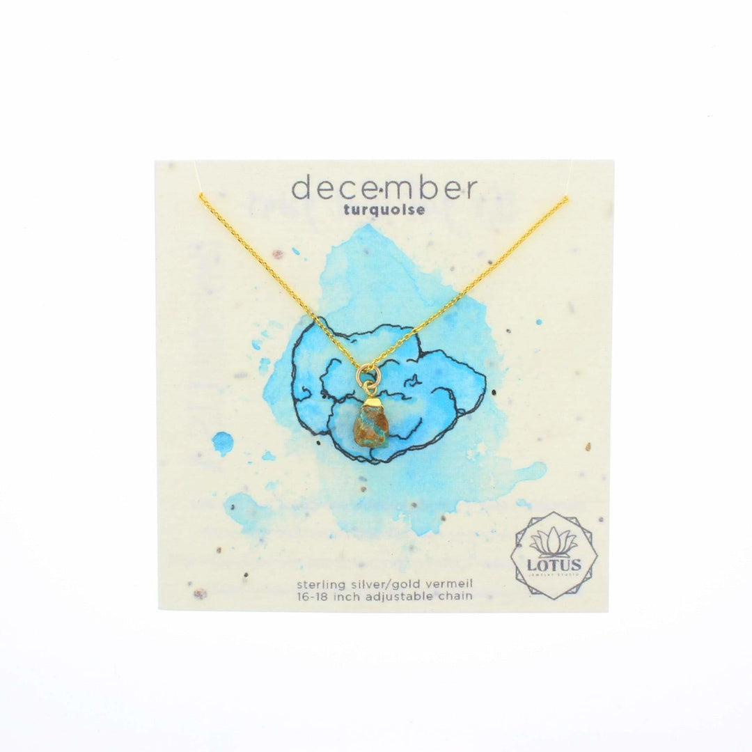 Lotus Birthstone Mineral Necklace