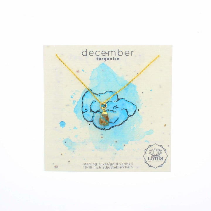 Lotus Birthstone Mineral Necklace