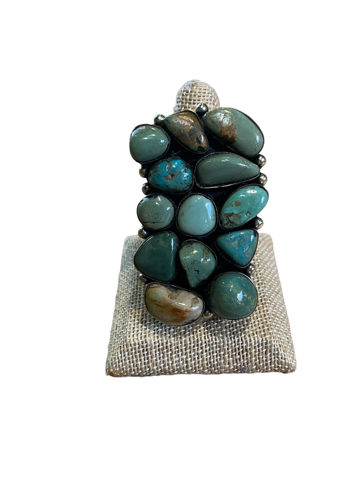 Turquoise Grid Rings