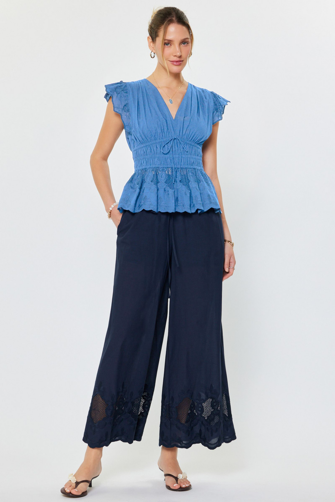 Ruffle Short Sleeve Peplum Top