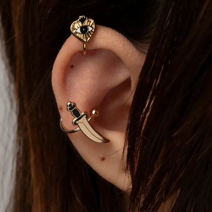 Dagger Heart  Ear Cuffs