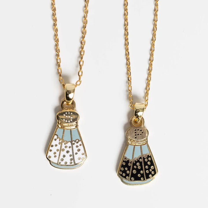 Salt Pepper Pendant Necklace
