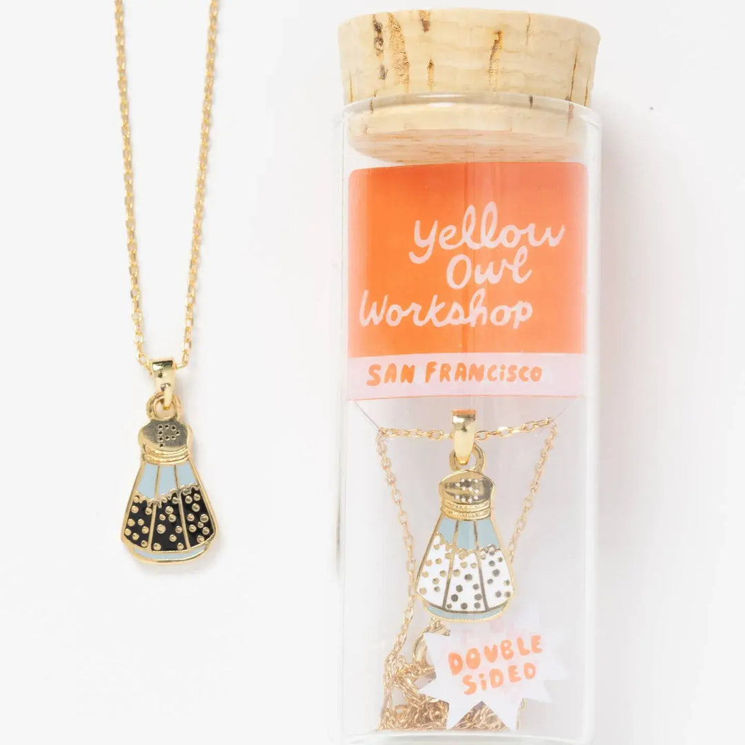 Salt Pepper Pendant Necklace