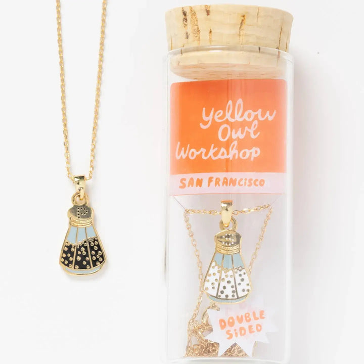 Salt Pepper Pendant Necklace