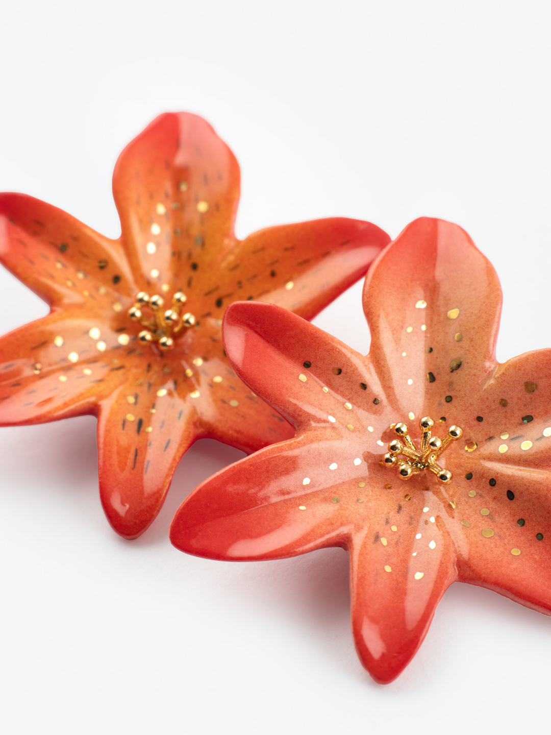 Red Lily Stud Earrings