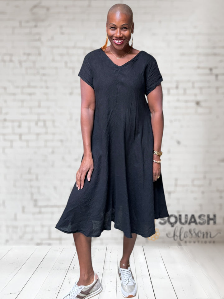 Fit Flare Linen Dress