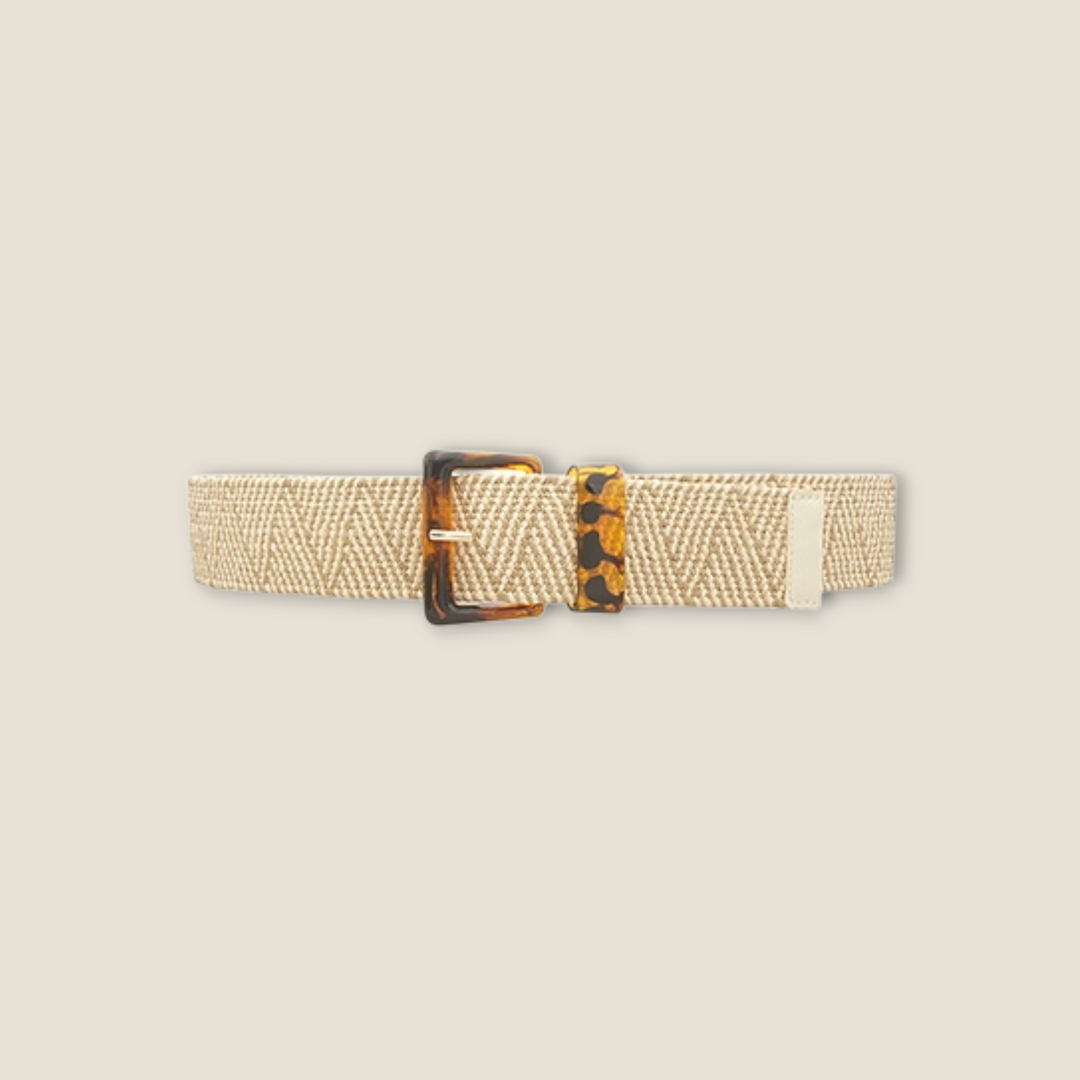 Tortoise Buckle Straw Belt