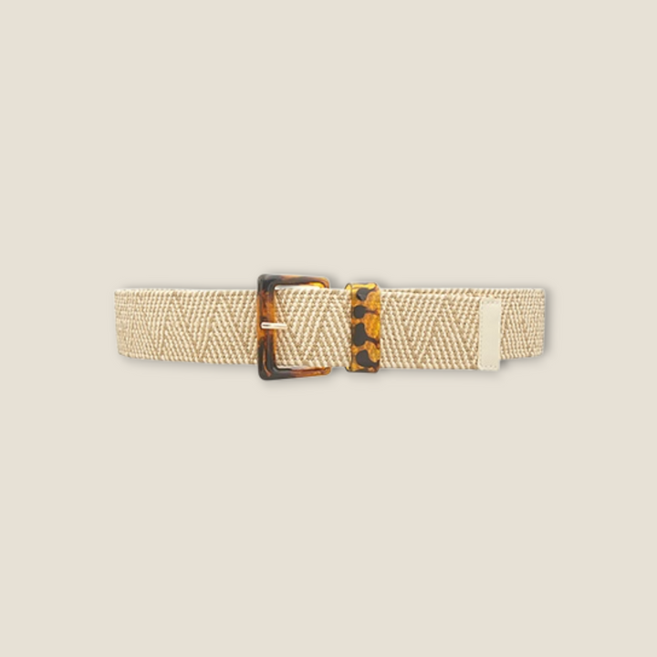 Tortoise Buckle Straw Belt