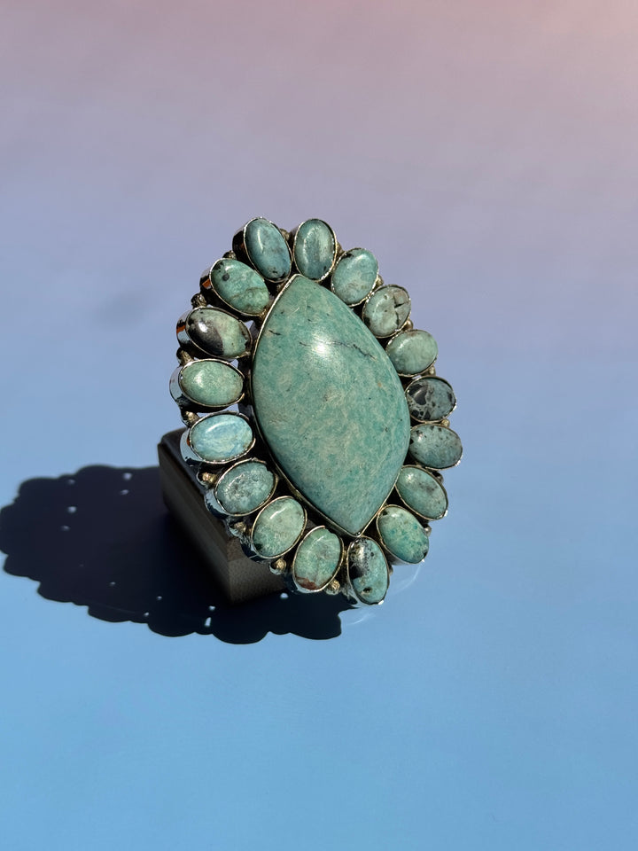 Turquoise Eye Marquis Adj Ring