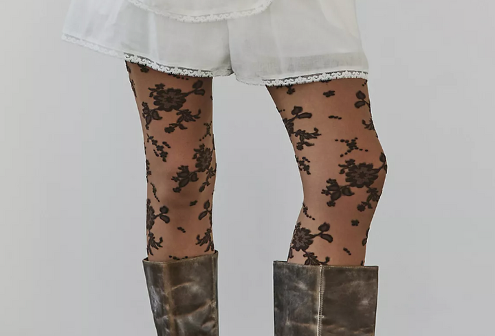 Flocked Floral Tight