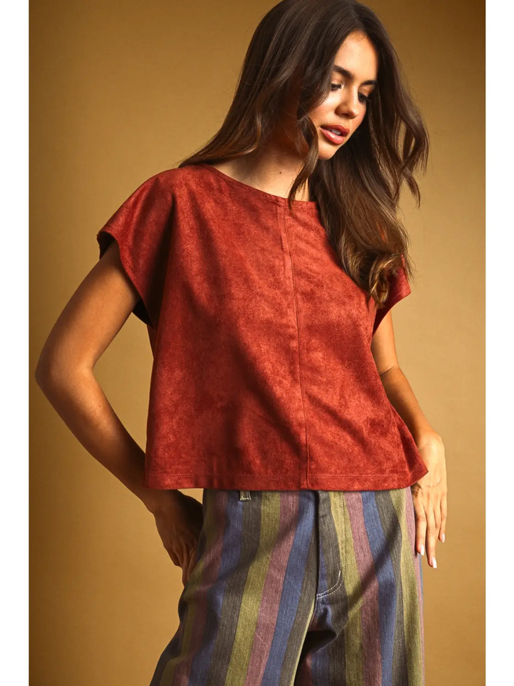 Faux Suede Wing Tee