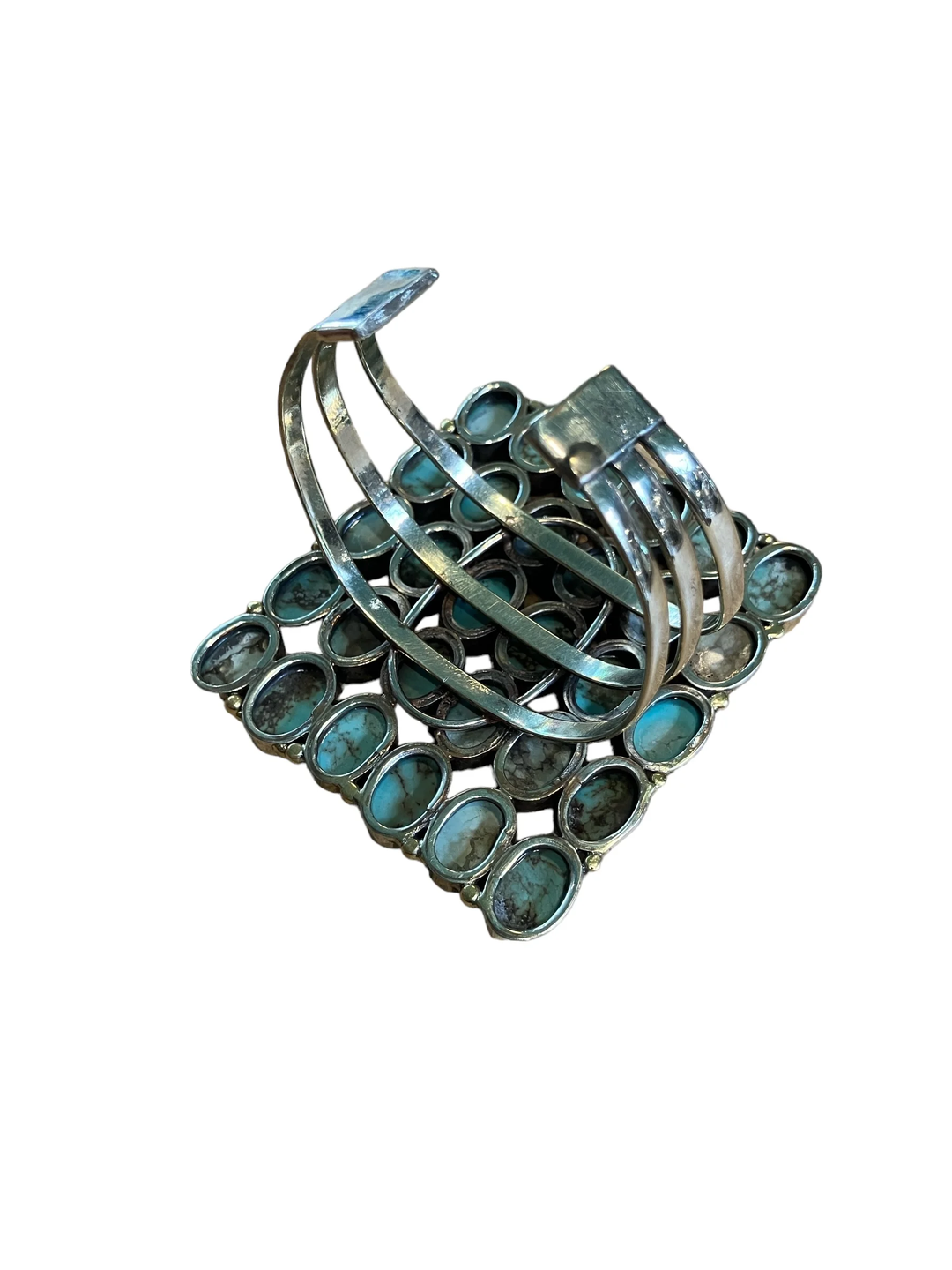 Turquoise Grid Cuff