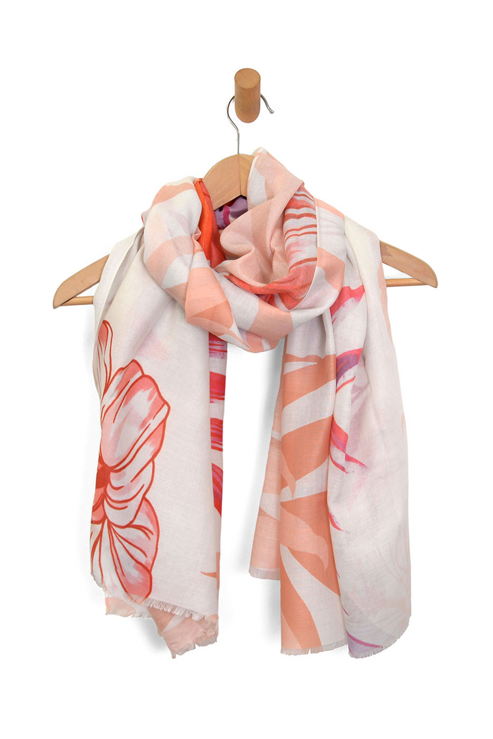 Pink Tropical Hibiscus Scarf